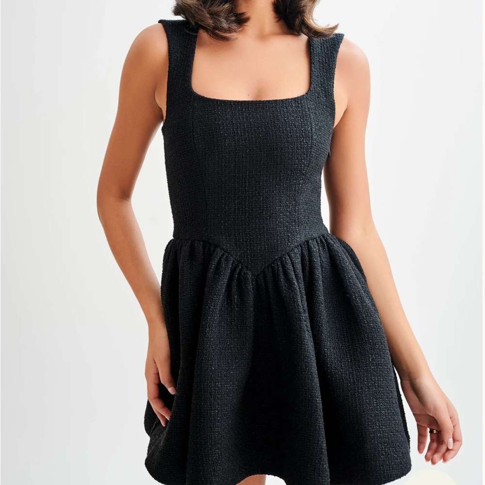 Meshki Black Fit and Flare Mini Dress